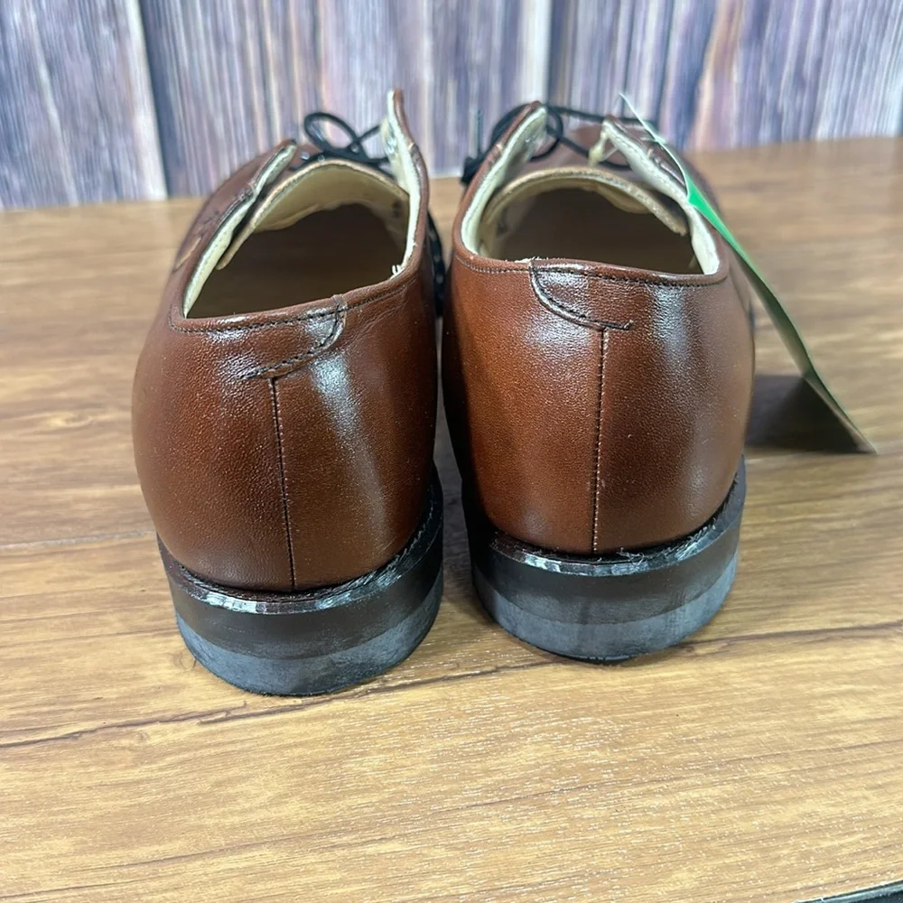 Vintage Safto Pedics by Iron Age MEN 7 BROWN LEATHER STEEL TOE OXFORD work shoes